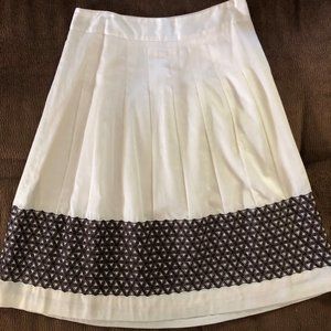 Pleated, embroidered skirt